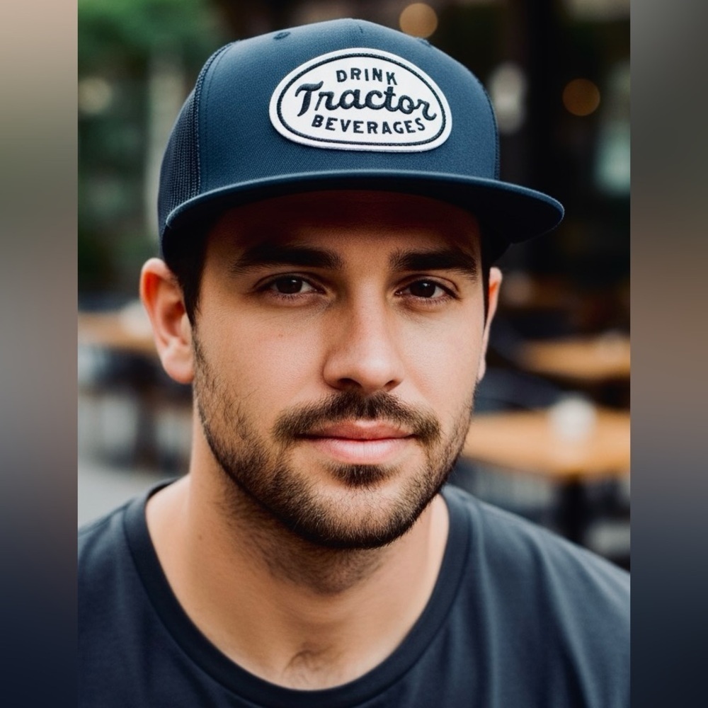 Tractor Beverages Navy Blue Snapback Hat